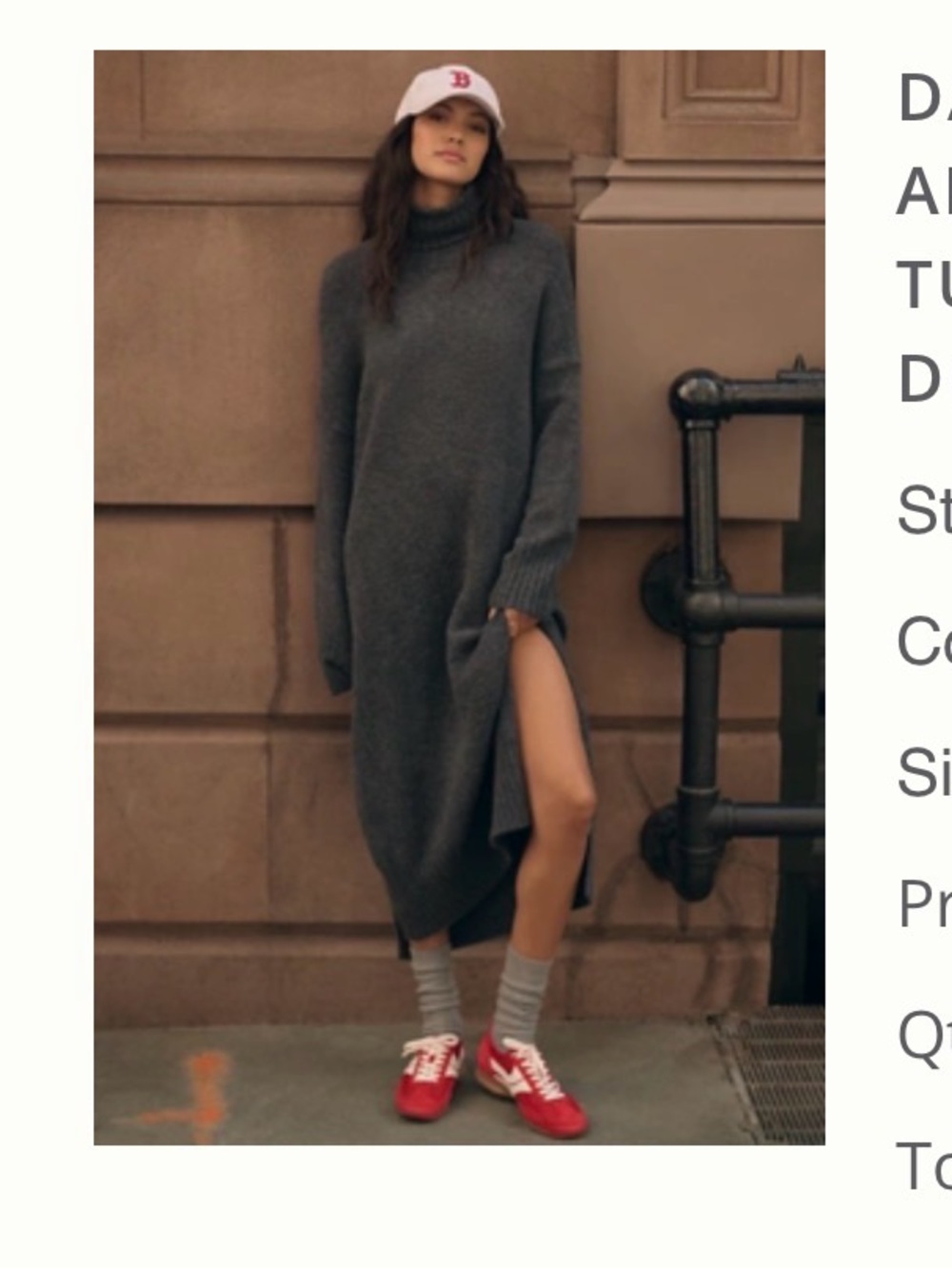 Anthropologie Dark Gray Turtleneck Sweater Dress